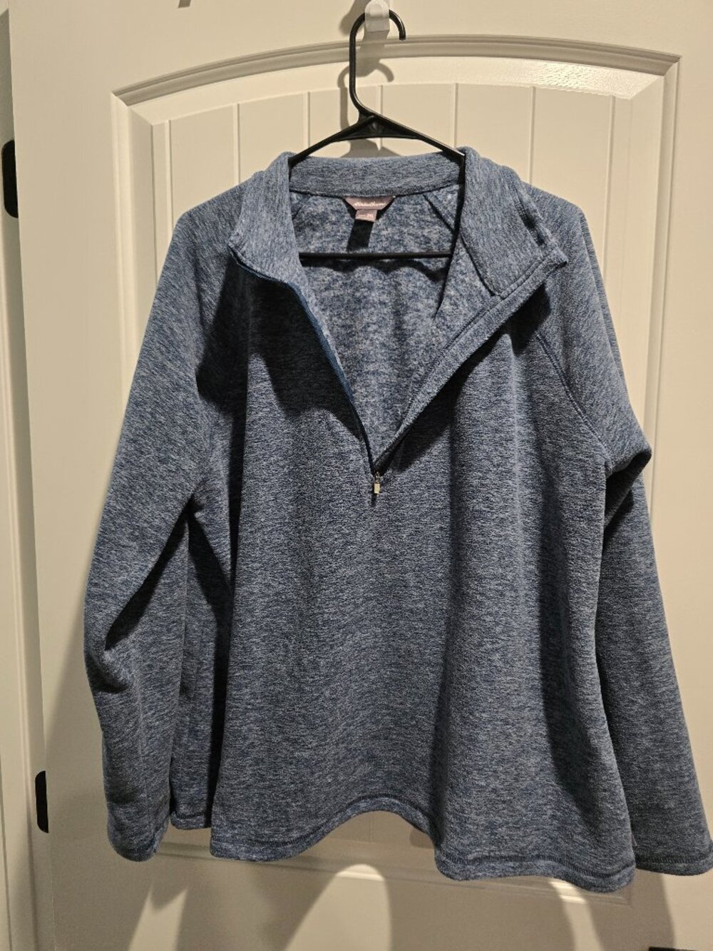 NWOT Eddie Bauer 3/4 Zip Pull Over Blue heather 2XL